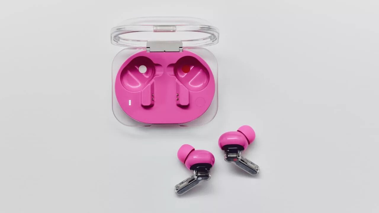 ناتینگ از ایرباد Ear (3a) با قابلیت ضبط تماس و صداهای اطراف رونمایی کرد رنگ صورتی هدفون ناتینگ Ear 3a